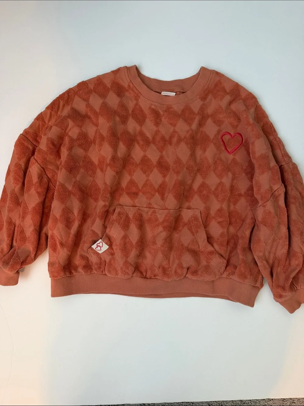 next Kids Terry Set in Rust Orange with Heart Accent